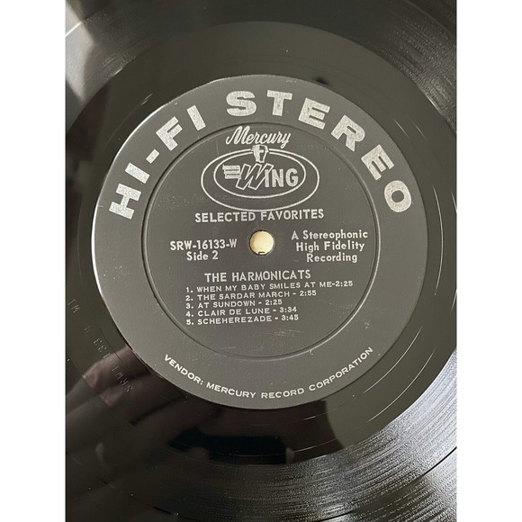 Harmonicats Selected Favorites LP SRW 16133 Mercury Wing Shrink Wrap - Picture 4 of 6